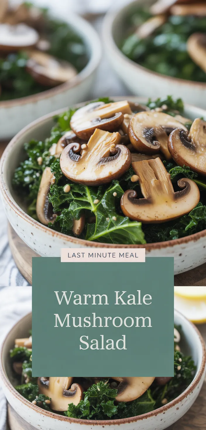 A photo of Warm Kale And Caramelized Mushroom Salad Recipe