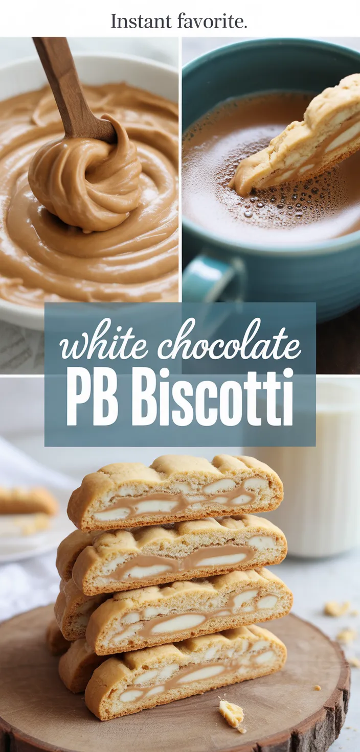 A photo of White Chocolate Peanut Butter Cup Biscotti Recipe