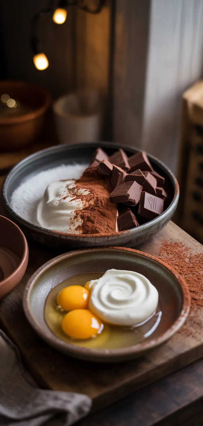 Ingredients photo for Easy Chocolate Mousse Cups – A Perfect Sweet Treat For Any Occasion Recipe