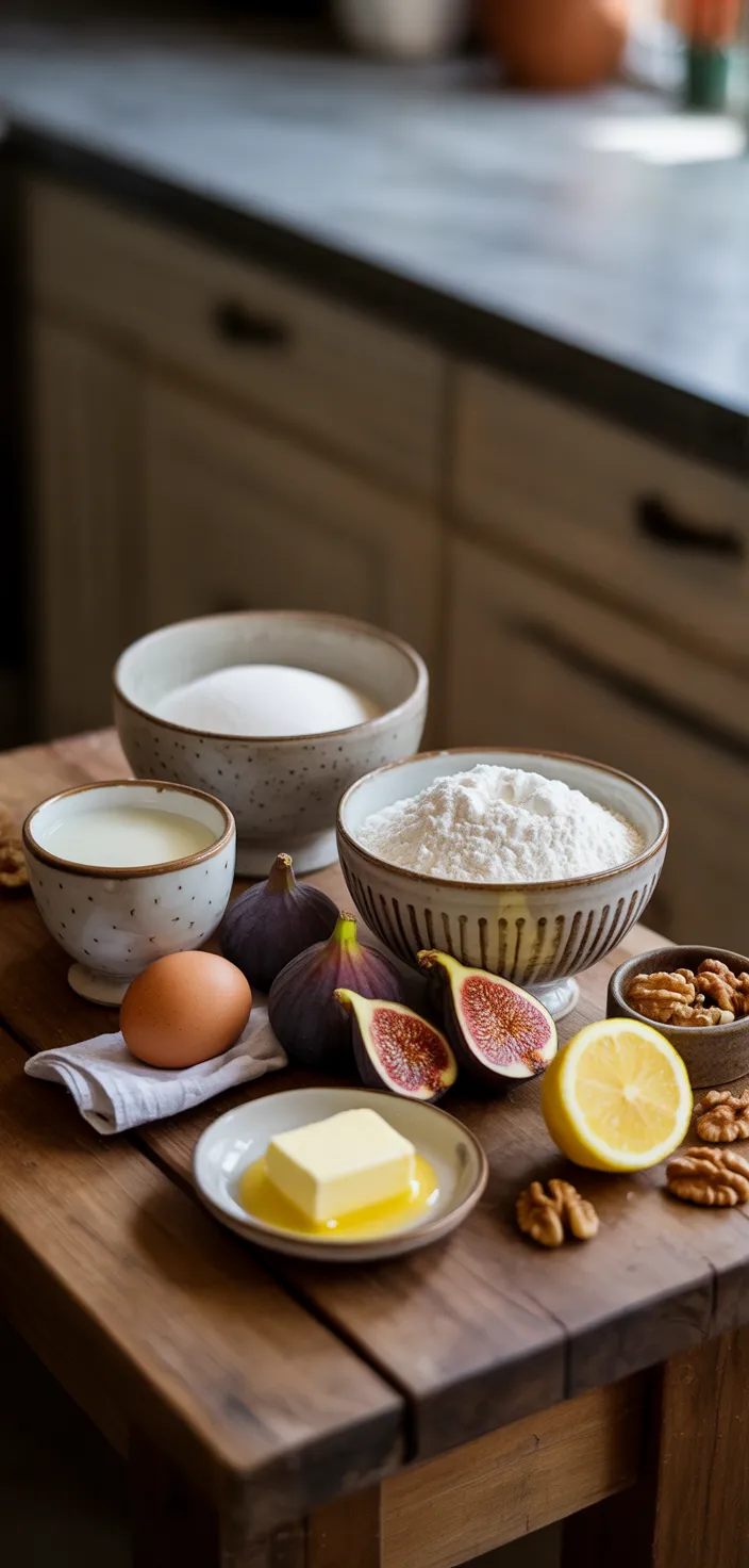 Ingredients photo for Fresh Fig & Walnut Bread Recipe