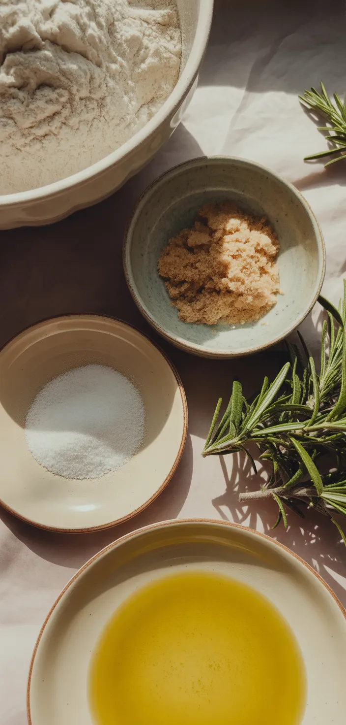 Ingredients photo for Rosemary Focaccia Bread Recipe