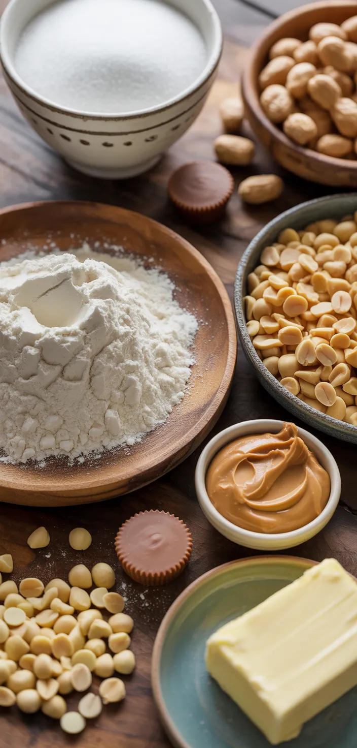 Ingredients photo for White Chocolate Peanut Butter Cup Biscotti Recipe