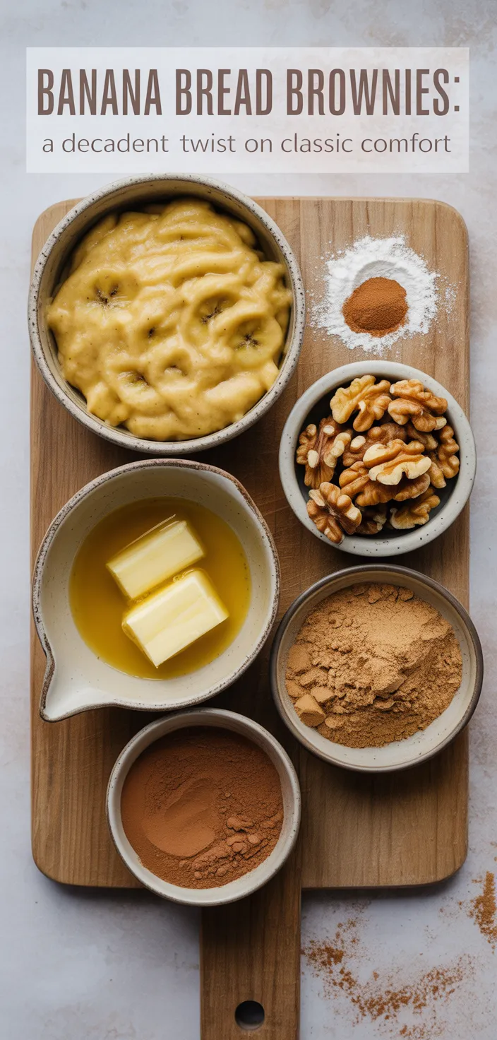 Ingredients photo for Banana Bread Brownies: A Decadent Twist On Classic Comfort Recipe