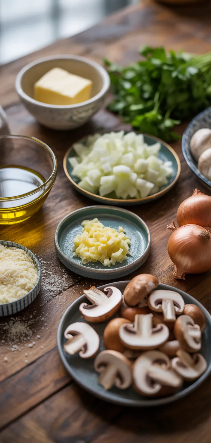 Ingredients photo for Cheesy Mushroom Lasagna Recipe