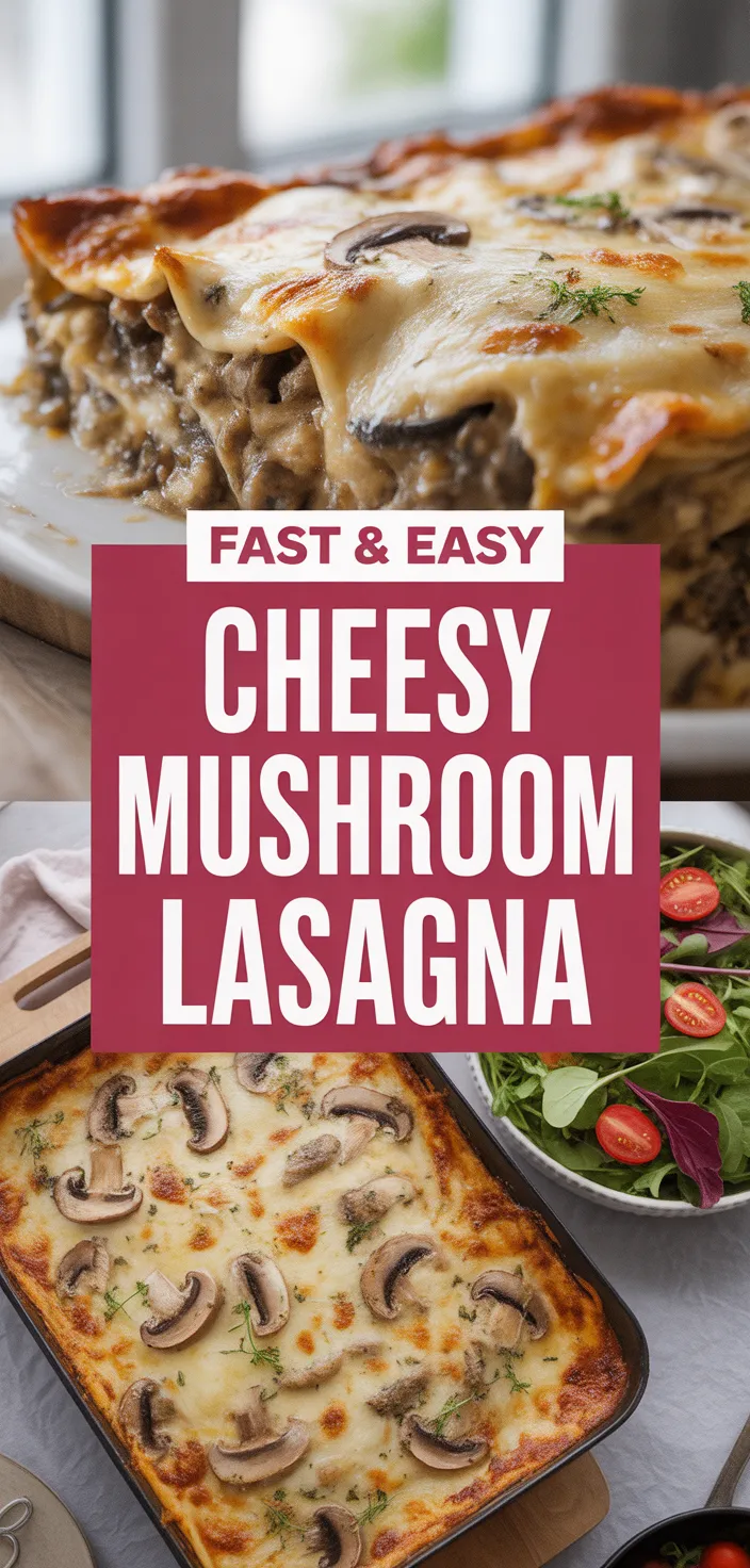 A photo of Cheesy Mushroom Lasagna Recipe