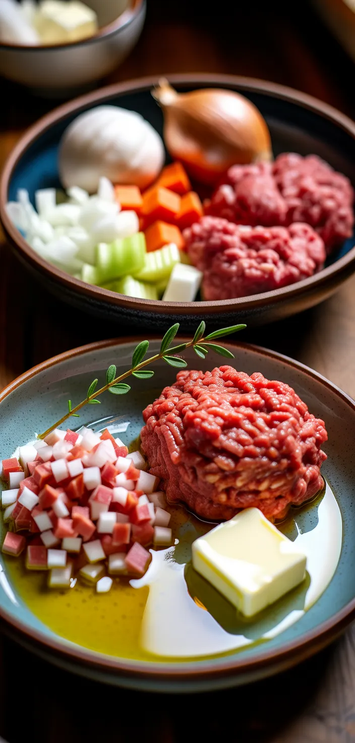 Ingredients photo for Authentic Bolognese Sauce (Italian Bolognese) Recipe