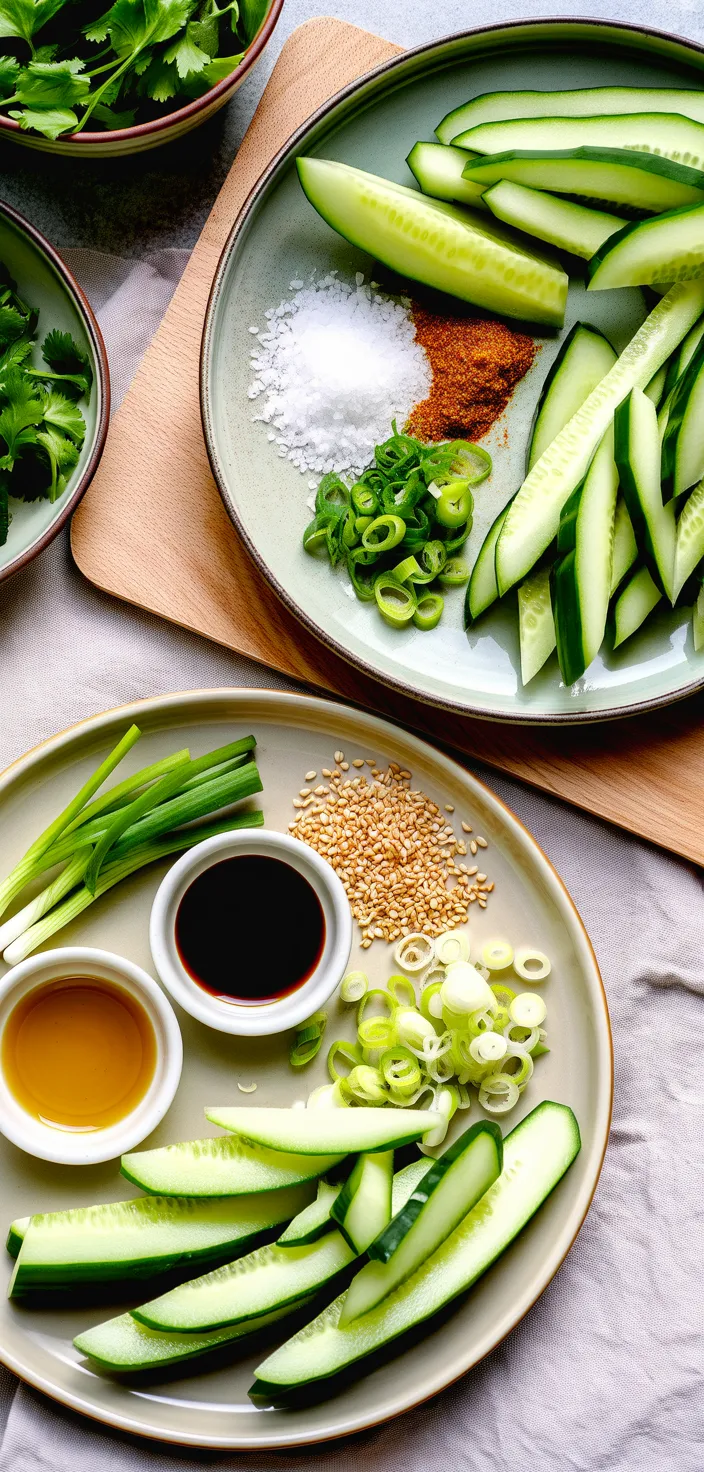 Ingredients photo for Easy Asian Cucumber Salad Recipe