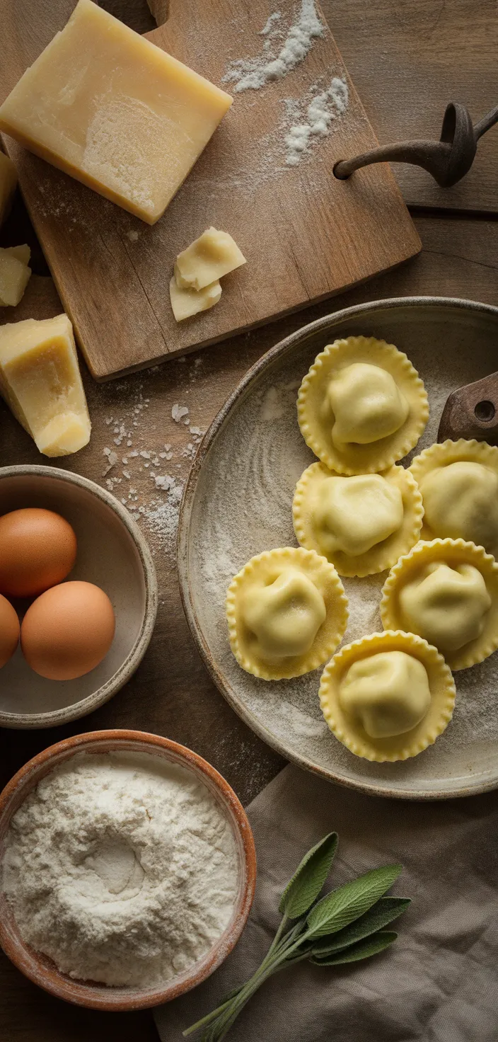 Ingredients photo for Authentic Italian Homemade Ravioli Recipe