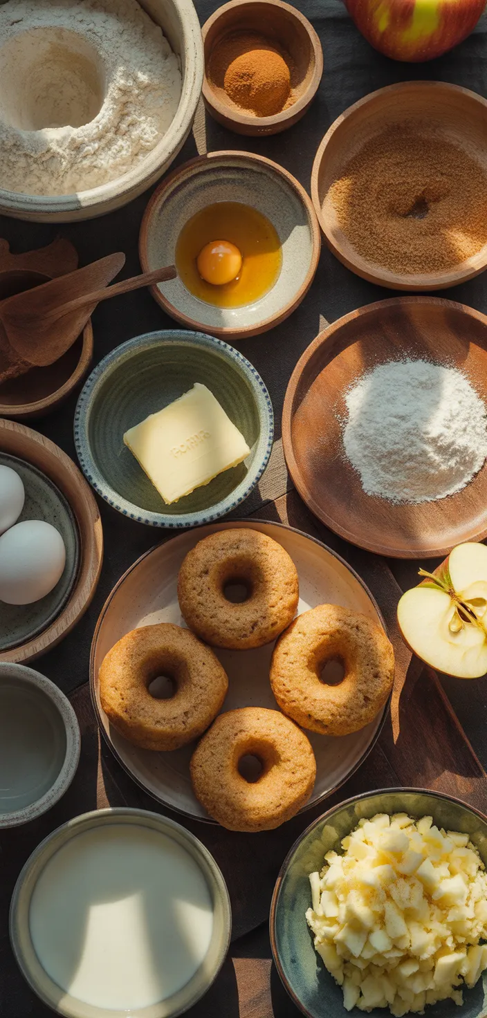 Ingredients photo for Baked Apple Donuts Recipe