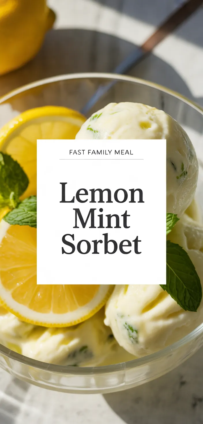 A photo of Lemon Mint Sorbet Recipe