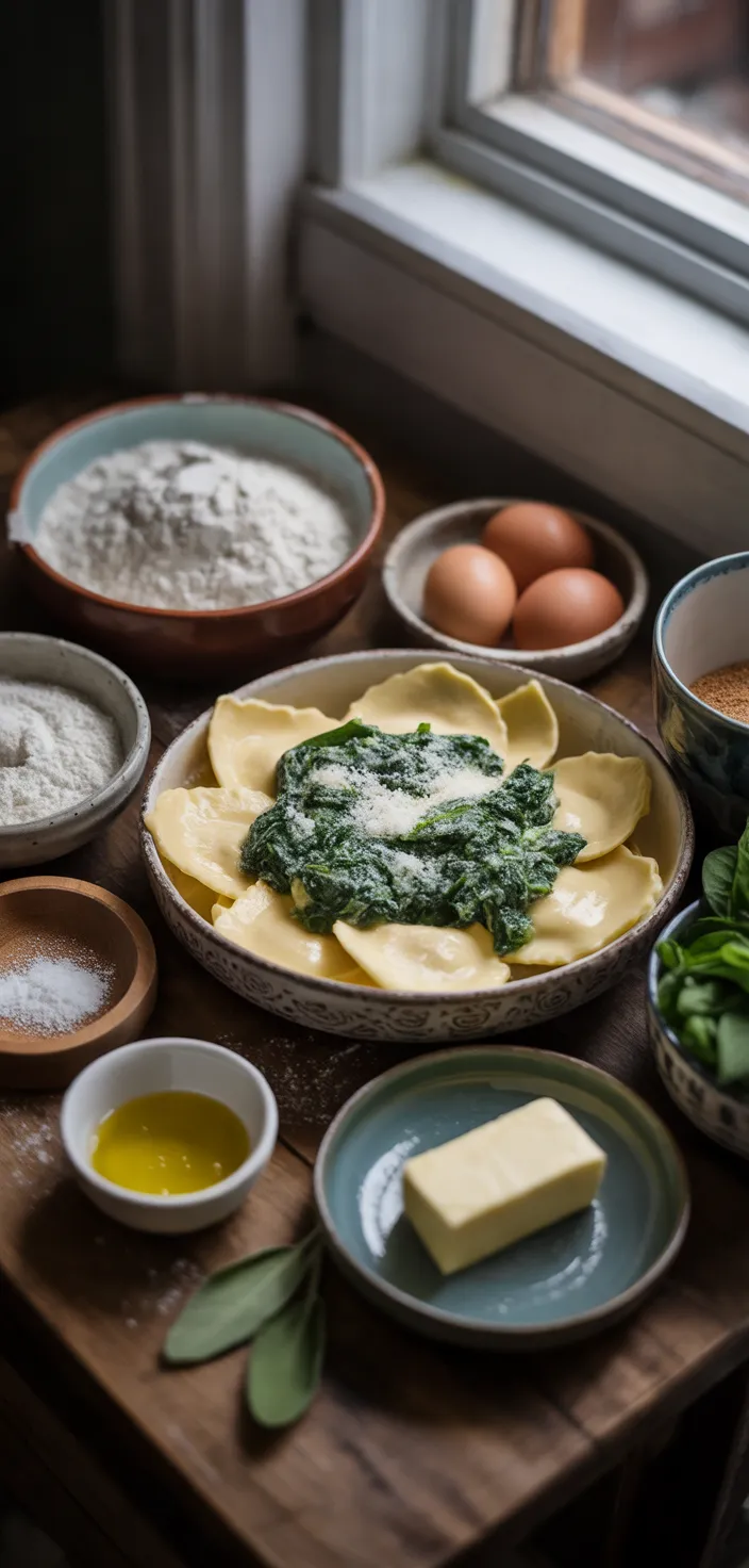 Ingredients photo for Homemade Ravioli Pasta (Easy Step By Step Guide) Recipe