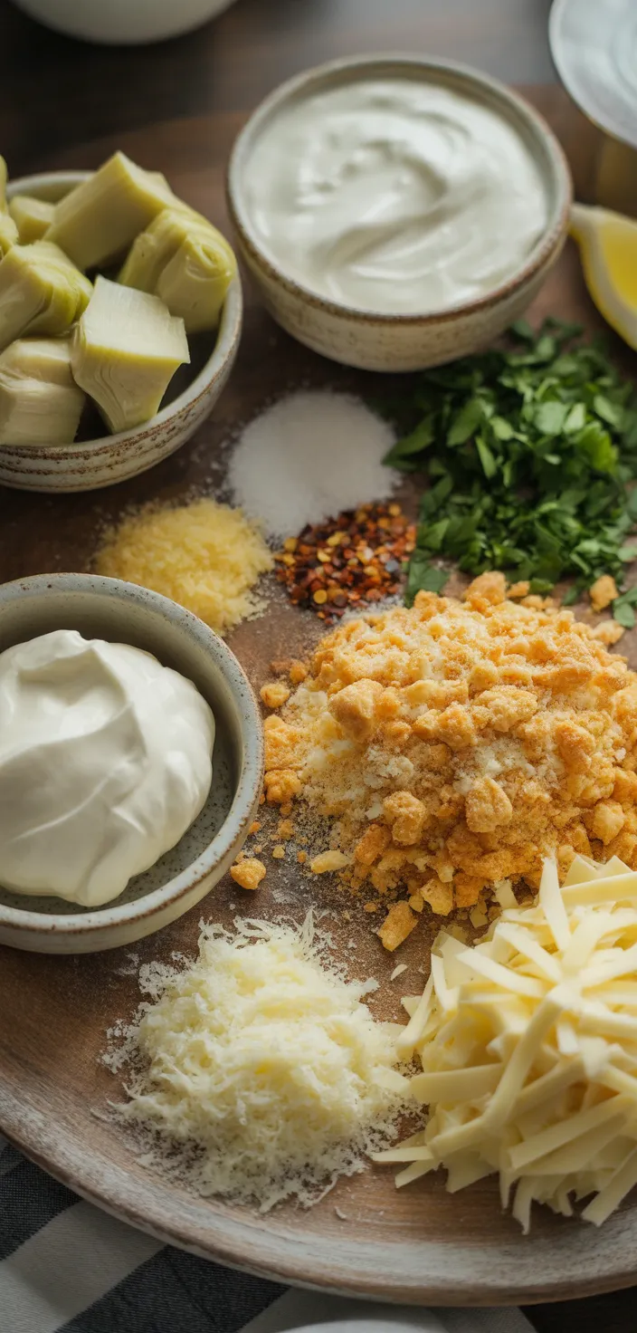 Ingredients photo for The Best Baked Artichoke Dip Recipe