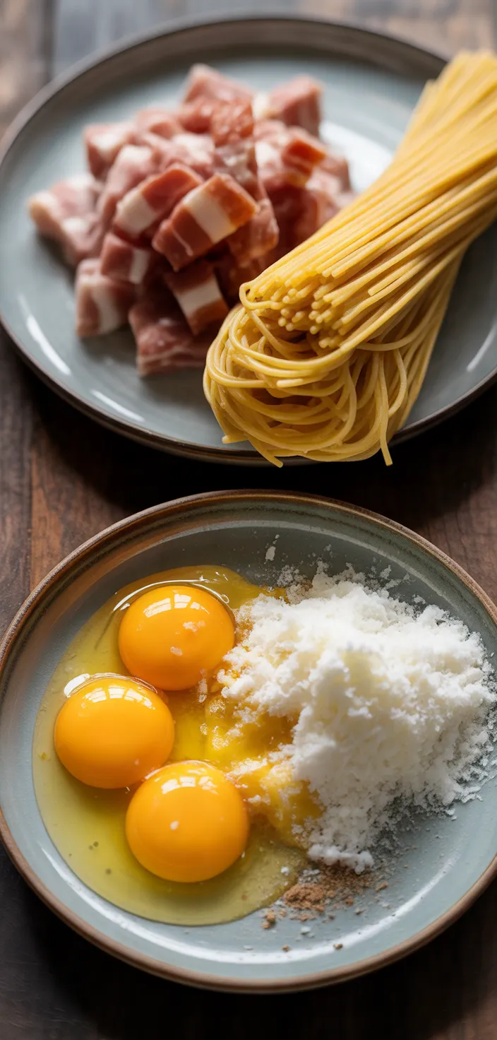 Ingredients photo for Traditional Italian Spaghetti Carbonara Recipe
